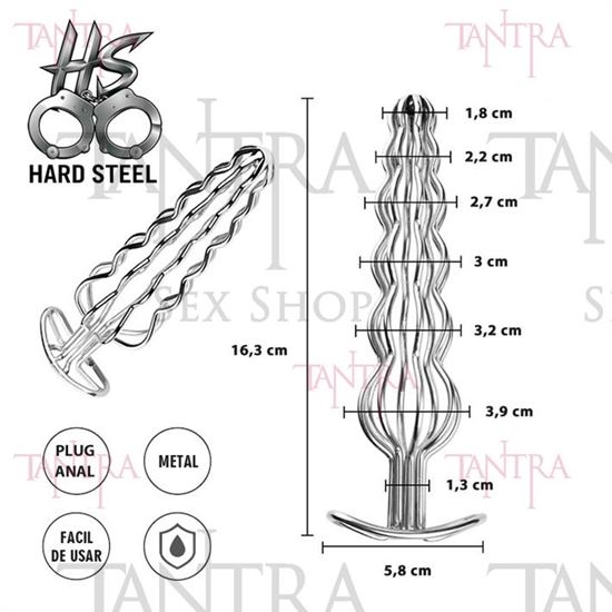 Plug anal metalico hueco de seis bolas